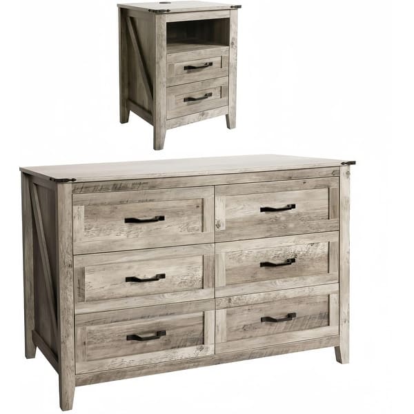 rustic grey dresser and nightstand set Best Quality Furniture Anastasia 4-Piece Bedroom Set