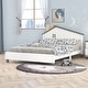preview thumbnail 1 of 6, Full Size Bed Frame with House Shape Headboard, Platform Bed Full, Modern Wood Double Bed Frames for Kids Boys Girls Teens,White White - Full