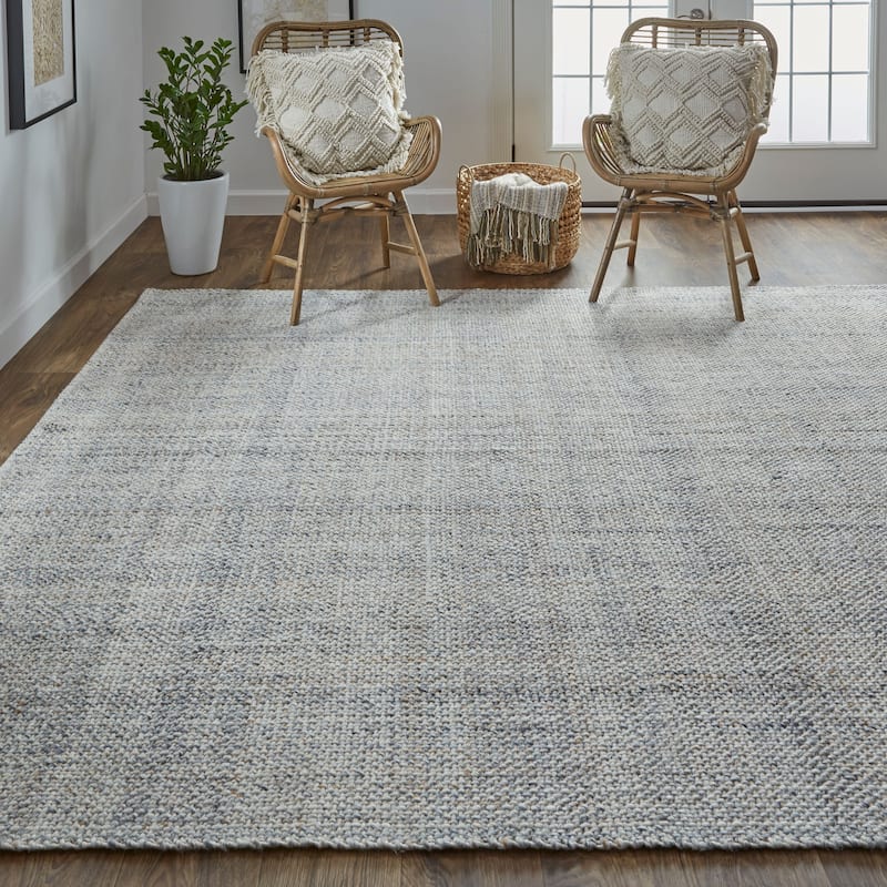 Siona Space Dyed In/Outdoor Flatweave, Dusty Blue, Area Rug