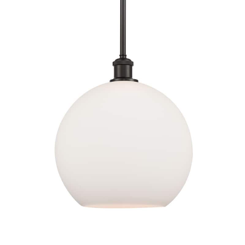 Innovations Lighting 516-1S-14-12 Athens Pendant Athens 12" Wide - Oil Rubbed Bronze / Matte White