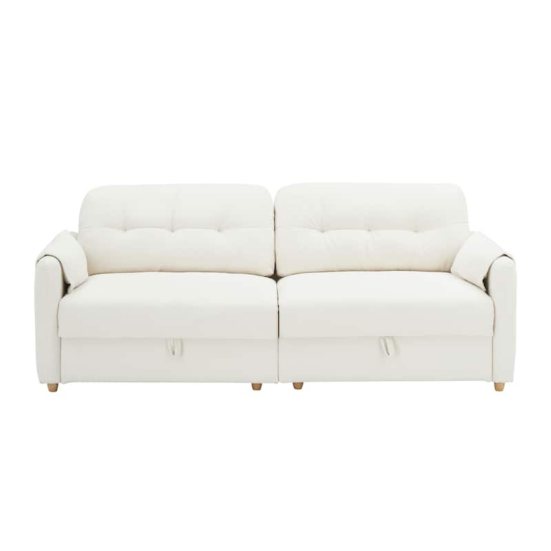 Teddy Cotton Linen Fabric Sofa with Built-in Storage