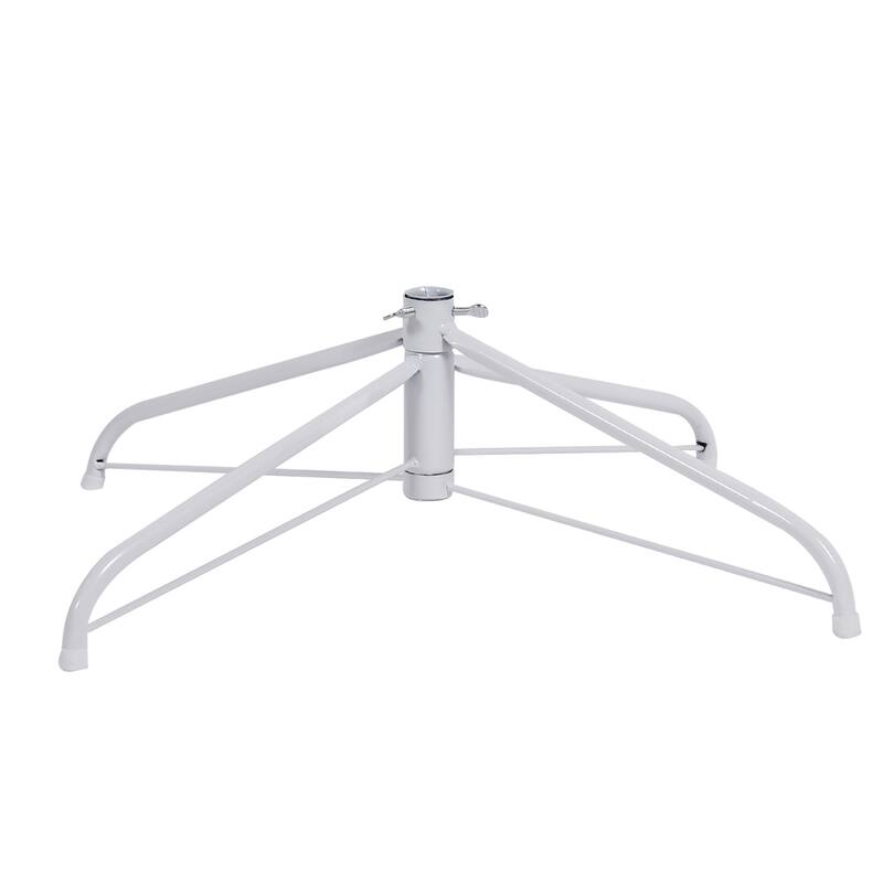 Slim Artificial Christmas Tree - White Finish, Foldable Metal Stand