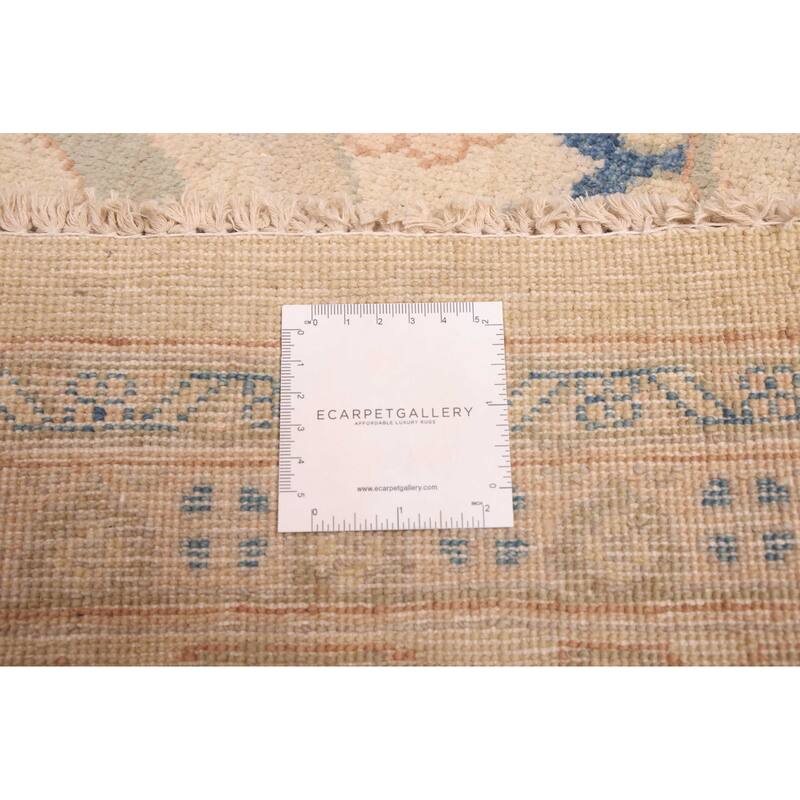 ECARPETGALLERY Hand-knotted Peshawar Oushak Ivory Wool Rug - 7'10 x 10'1