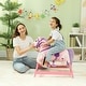 preview thumbnail 16 of 16, Qaba Spring Rocking Horse, Kids Ride on Horse, Plush Horse Ride-on with Sounds & Foot Stirrups, Saddle for Kids 3-8 Years, Pink