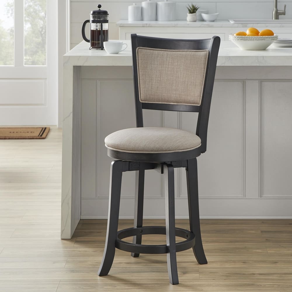 Simple Living French Country 30-inch Solid Wood Swivel Barstool