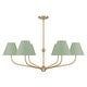 preview thumbnail 3 of 2, Xavier 6 Light Vibrant Gold + Green Chandelier