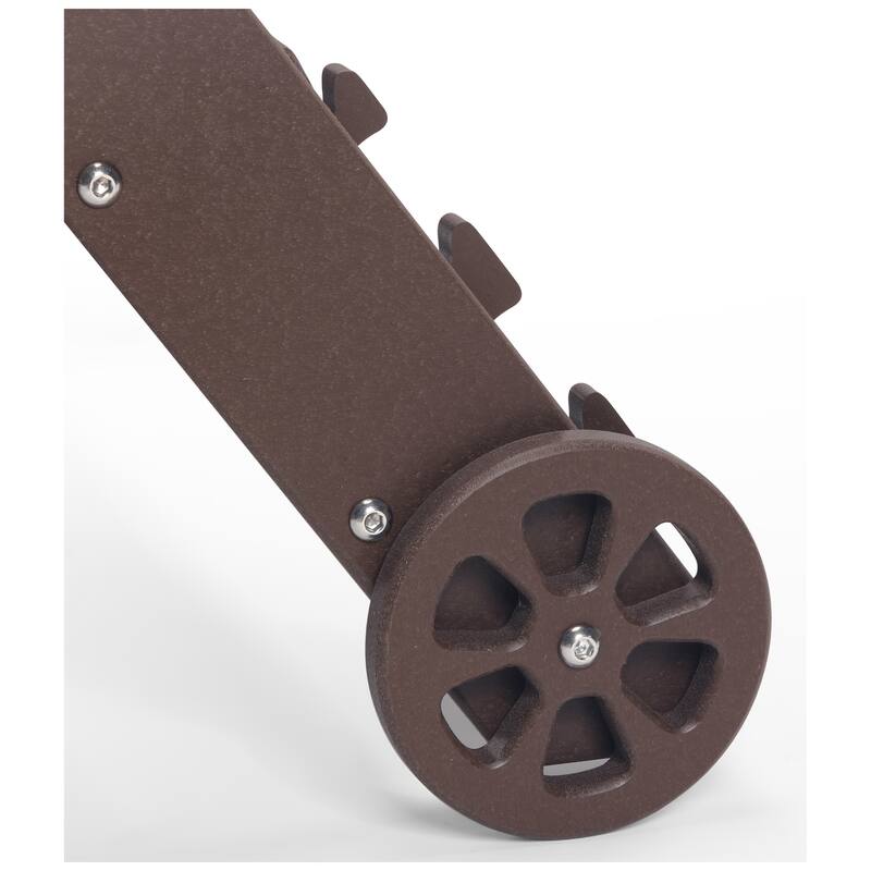 Brighton Outdoor 3-Piece Poly Reclining Chaise Set with Wheels & Cup Holder