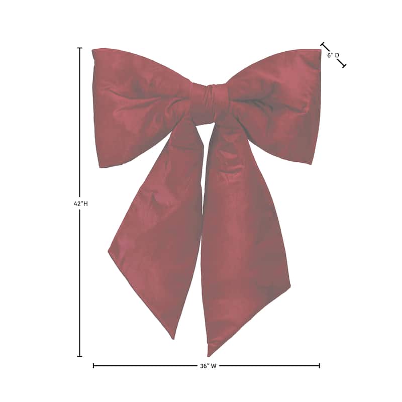 36" Wired Outdoor Padded Velvet Bow UV resistant
