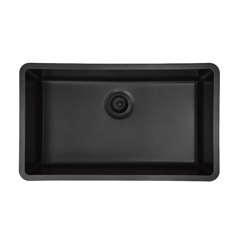 Lexicon Drop-In Quartz 32 Inch Single Bowl Kitchen Sink Kit