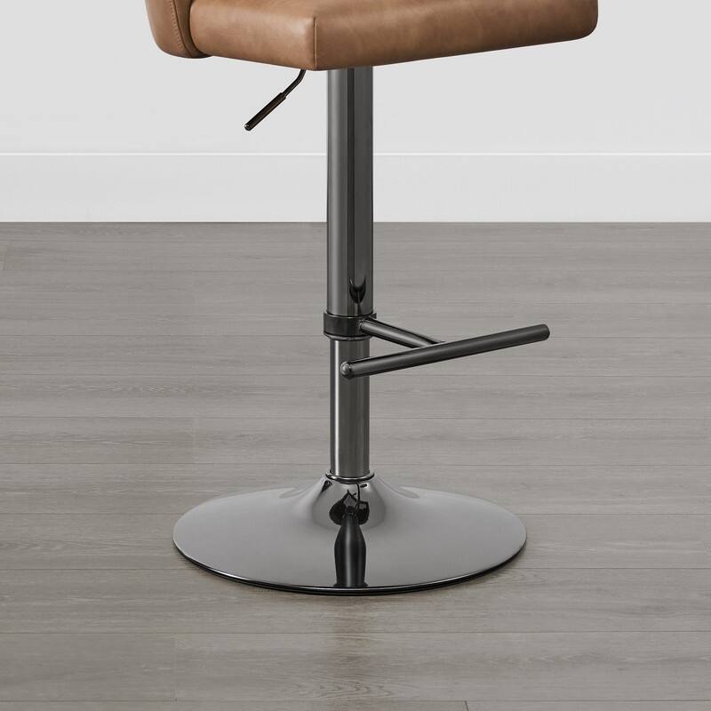 Spruce & Spring Charlotte Modern Adjustable Swivel Bar Stools Set with Arched Footrest