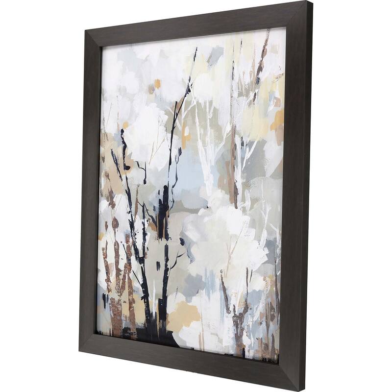 Silversong Birch II Framed Art Giclee Under Glass - White