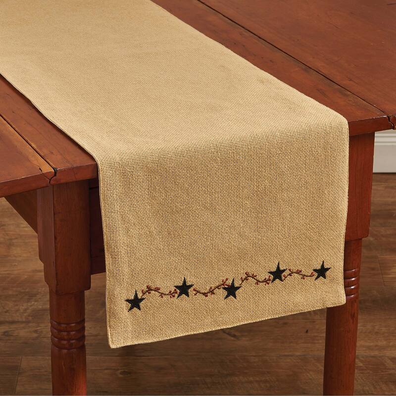 Park Designs Burlap Star Table Runner - 54"L - 13" x 54"