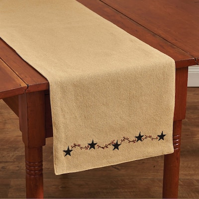 Park Designs Burlap Star Table Runner - 54"L - 13" x 54"