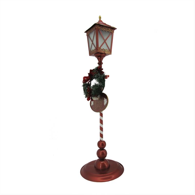 Set of 2 Standing Iron Christmas Lanterns with Round Base - 13.75" L x 13.75" W x 47.25" H