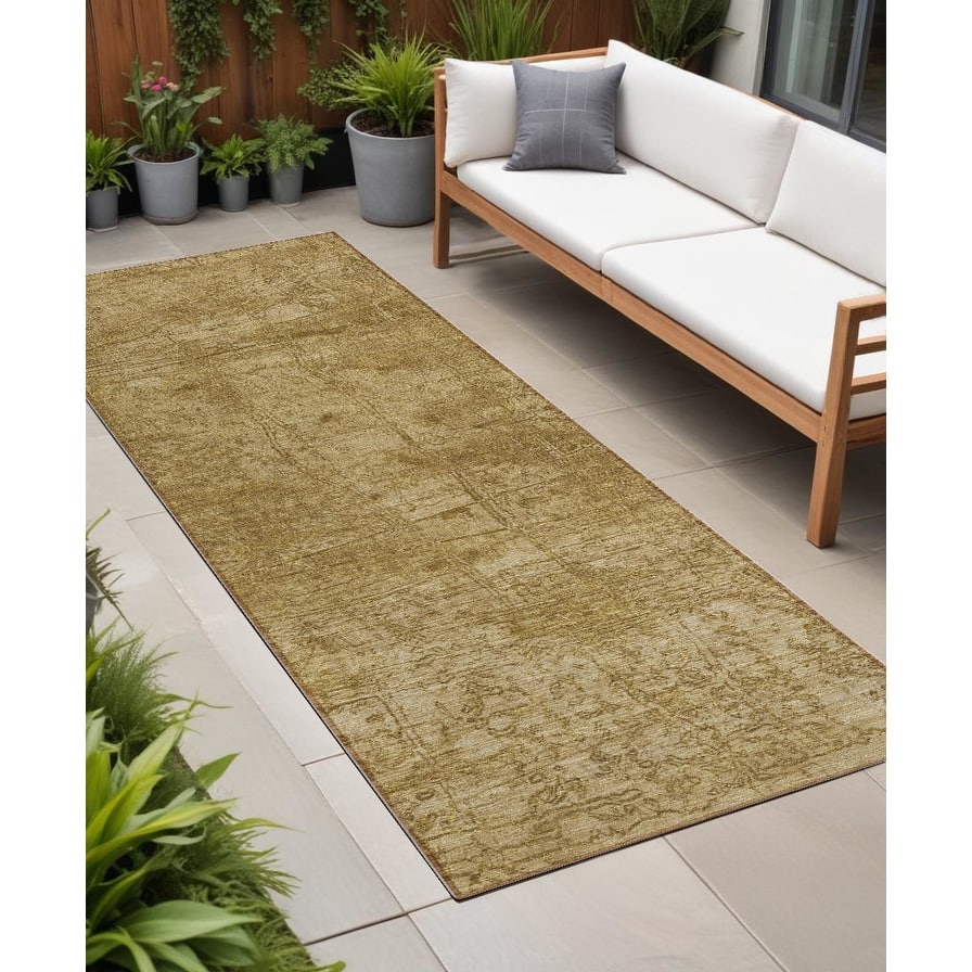 Haro Modern Art-Inspired Weather Resistant Blended Style Runner Outdoor Rug - 8' Runner