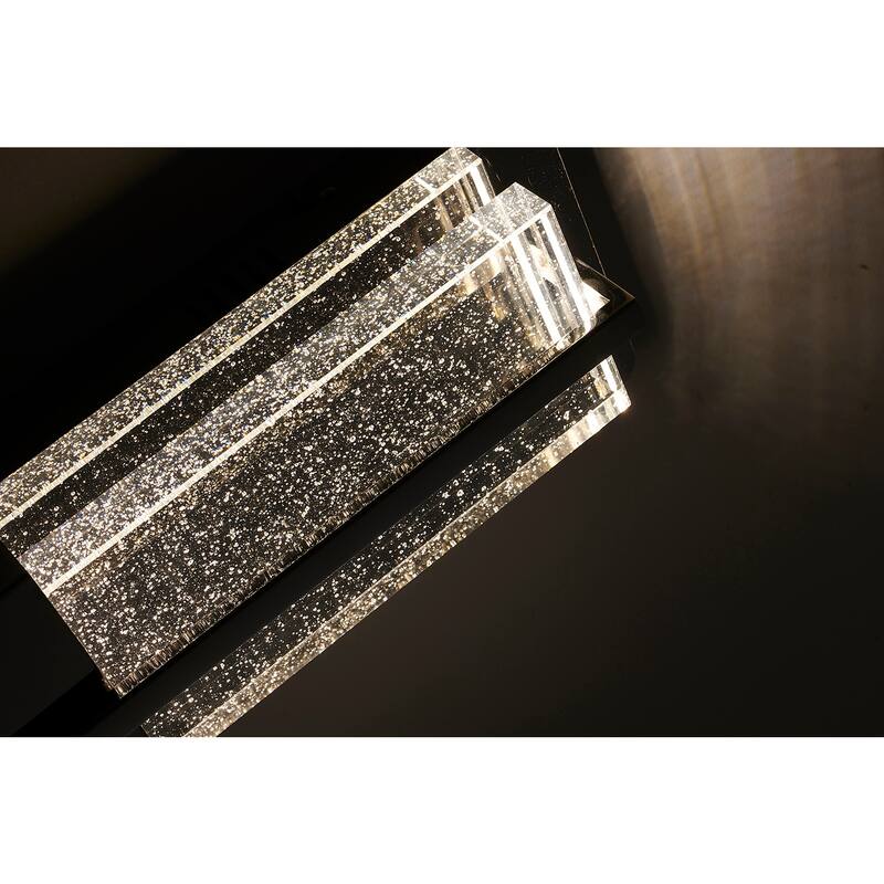 LED Wall Sconce in Chrome Finish with Clear Bubble Glass Shade, Integrated Bulb for Hallway or Living Room - 12