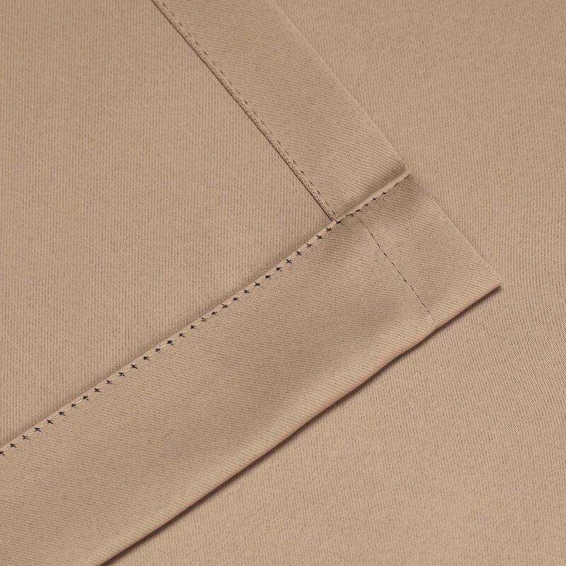 Superior Solid Machine Washable Room Darkening Semi-Blackout Curtains, Set of 2