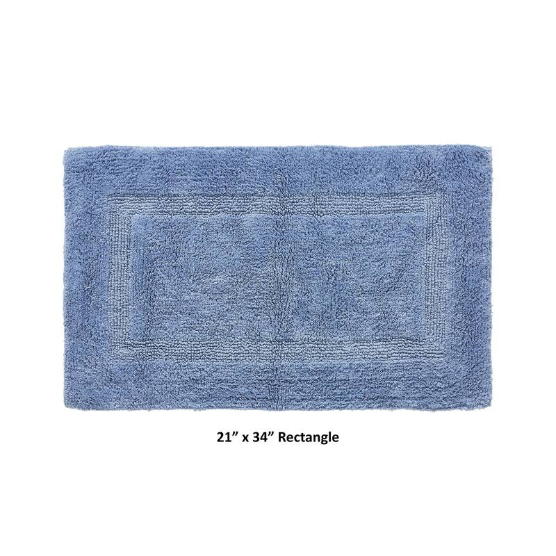 Better Trends Bath Rugs 100% Cotton Reversible Highly Water Absorbent Bathroom Rug for Shower, Sink, Bath Mats - Lux Collection