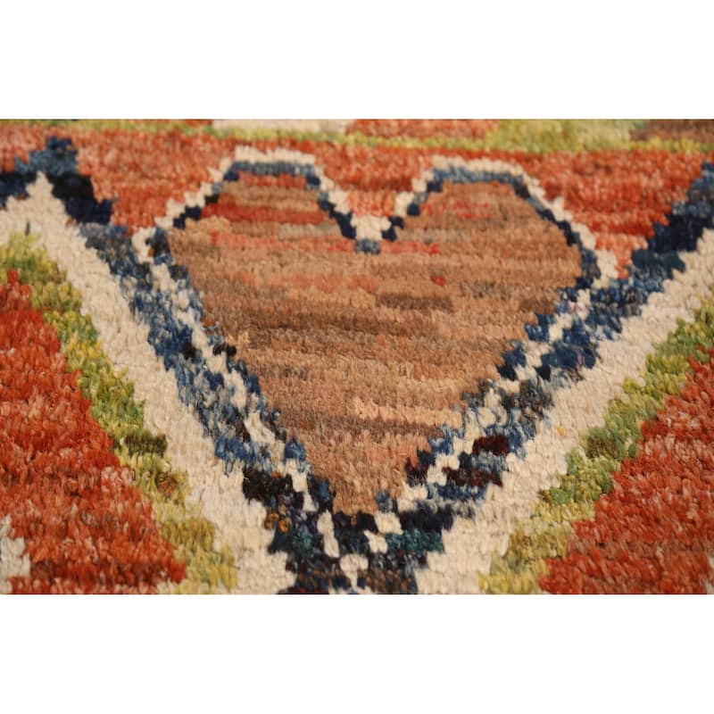 Orange Geometric Moroccan Large Rug Handmade Wool Carpet - 10'1" x 13'8"