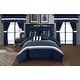 preview thumbnail 14 of 19, Lance Embroidered Applique Navy Microfiber 24-piece Bed In a Bag