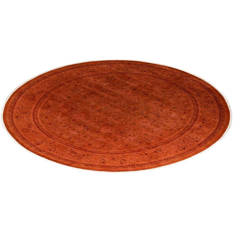 Fine Vibrance, One-of-a-Kind Hand-Knotted Area Rug - Pink, 8' 1" x 8' 1" - 8' 1" x 8' 1"