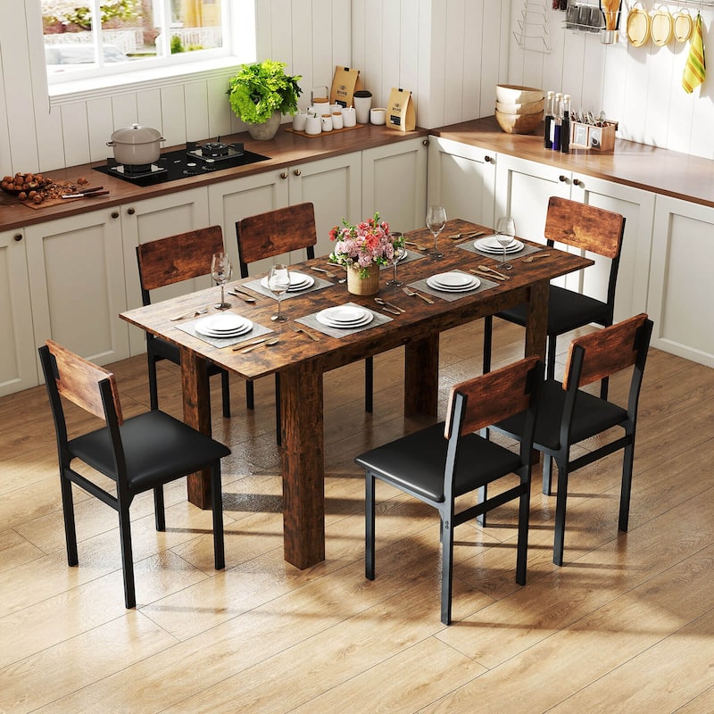 Costway 47”-62” Extendable Dining Table for 4-8 People for Dining Room - See Details