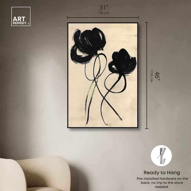 Florals in the Minimal II Canvas by Art Remedy