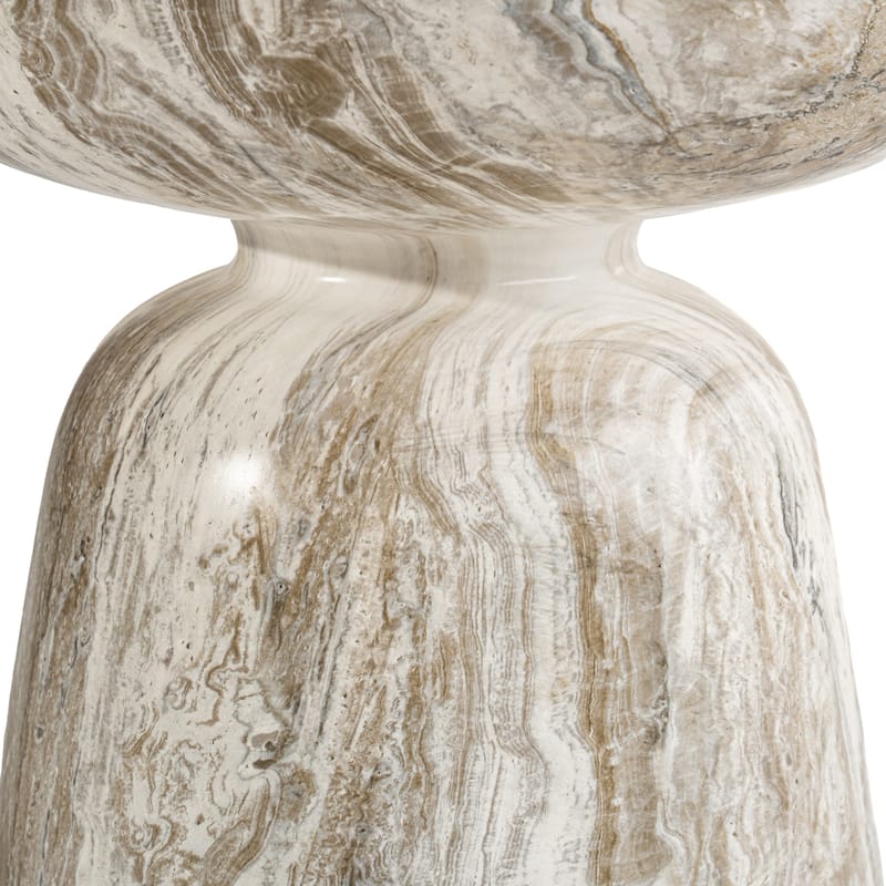 Grover Outdoor Faux Stone Goblet Side Table