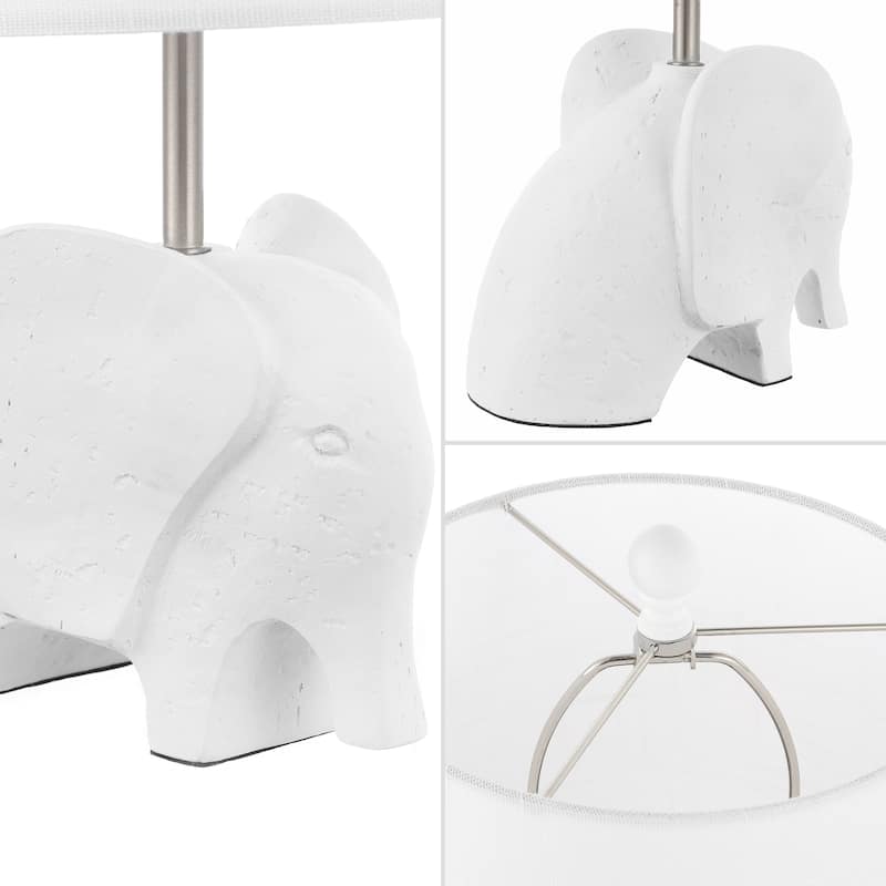 Harlow 17.5" Eclectic Southwestern Resin/Iron Elephant LED Kids Table Lamp, by JONATHAN Y