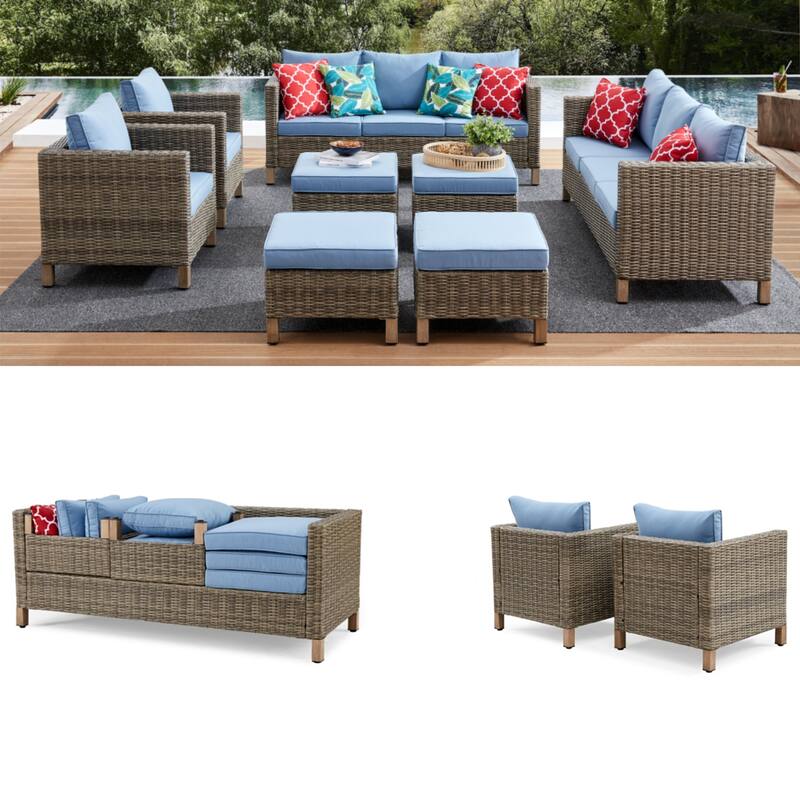 8 Piece Sectional Seating Group with Cushions