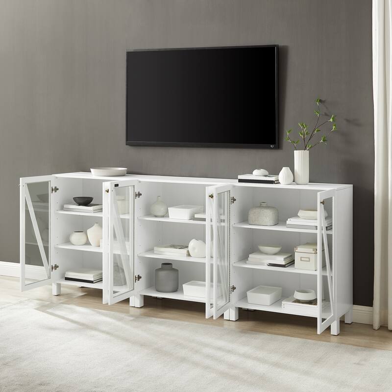 Crosley Cassai 3Pc Media Storage Cabinet Set