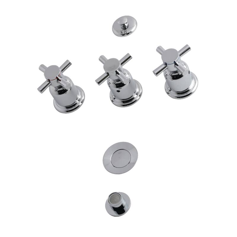 Kingston Brass Concord 1.5 GPM Widespread Bidet Faucet with 3 Cross - Polished Chrome