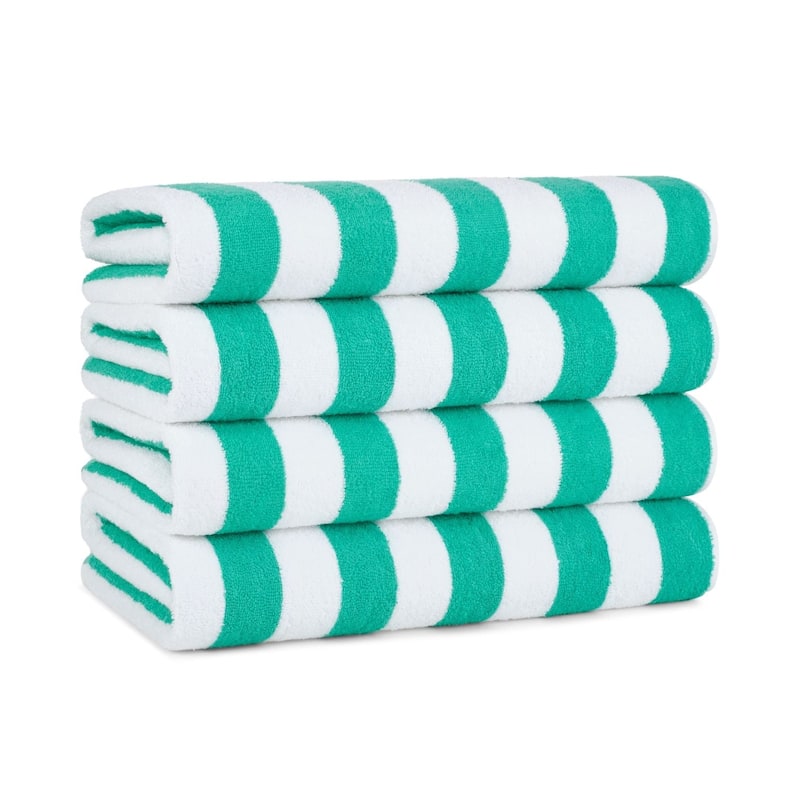 Arkwright California Cabana 4-Piece striped Beach Towel Set - 30x70 - Green