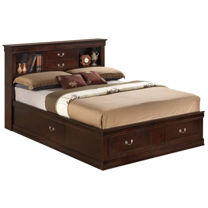 Glory Furniture Louis Phillipe Storage bed - Cappuccino - Full