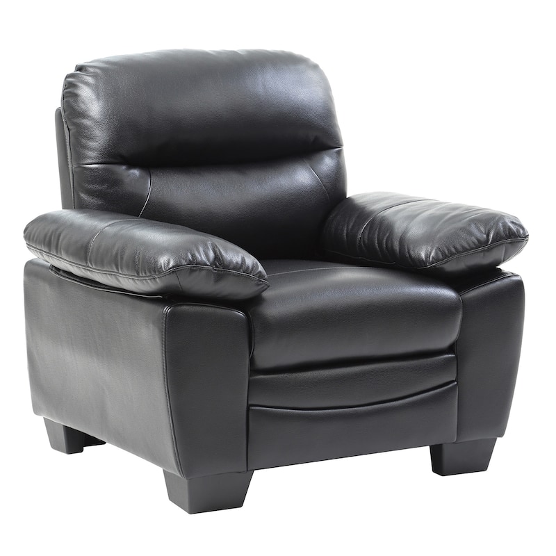 Faux Leather Upholstered Accent Chair - 39" - Black