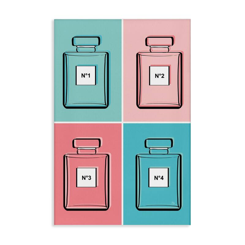 Stupell Pink & Blue Perfumes Canvas Wall Art Design By Martina Pavlova - 30 x 45