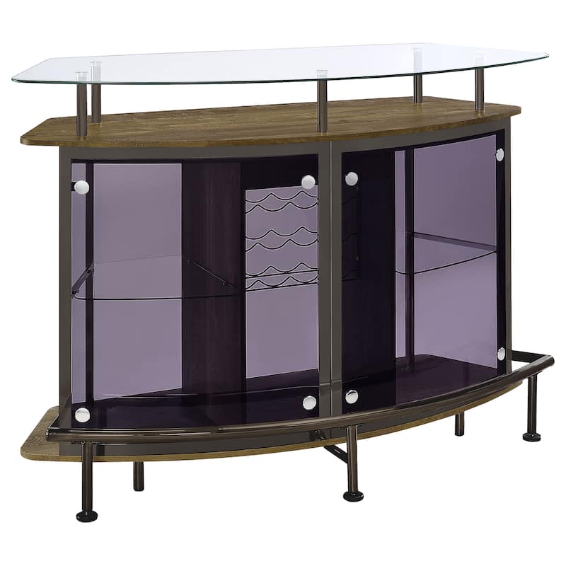 Gideon Curved Glass Top Home Bar Cabinet