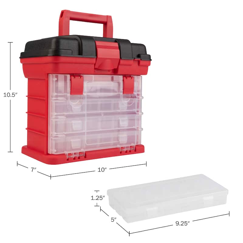 Portable Tool Box - Small Parts Organizer with Drawers and Customizable Compartments for Hardware, or Crafts by Stalwart