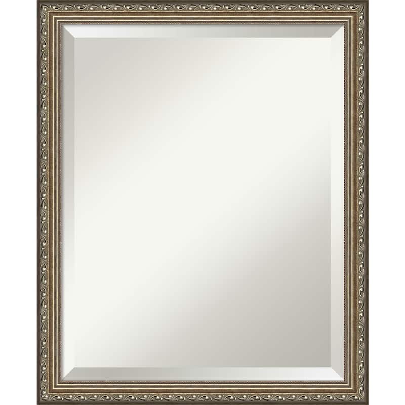 Beveled Wood Bathroom Wall Mirror - Parisian Silver Frame
