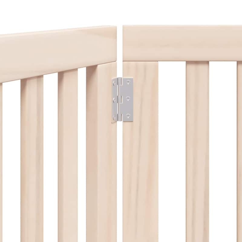 vidaXL Dog Gate Set of 3 Natural Wood Poplar Wood Medium Foldable
