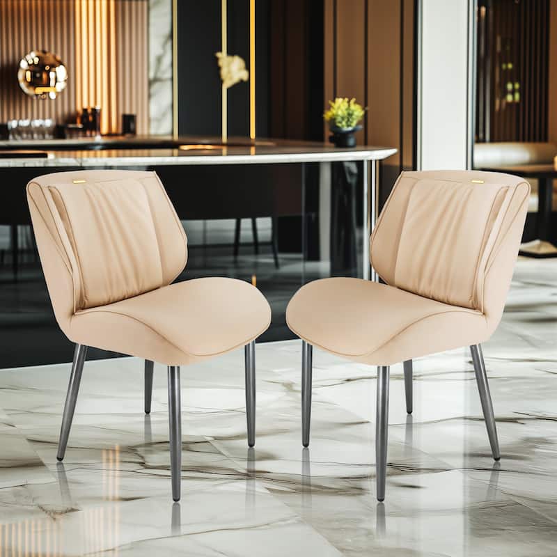Upholstered Dining Chair Faux Leather Seat Side Chair
