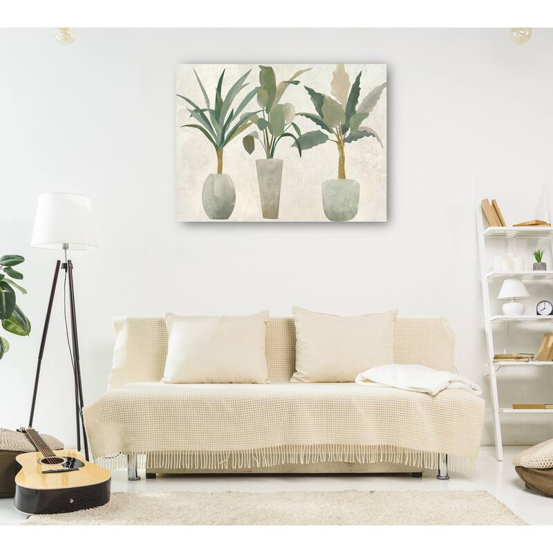 Greenery Trio By Studio Arts Canvas Art Print