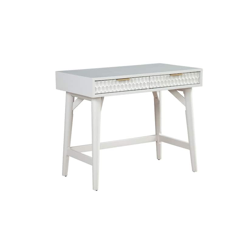 Origins by Alpine White Pearl Mini Desk, White