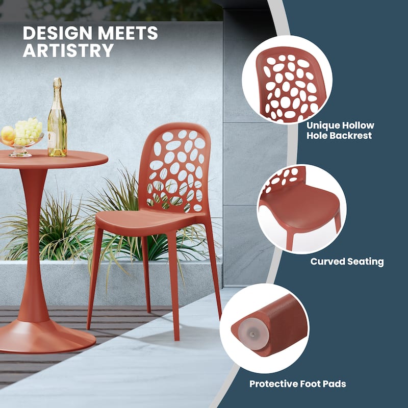 Frond and Form Outdoor Stacking Dining Side Chair (Set of 2)