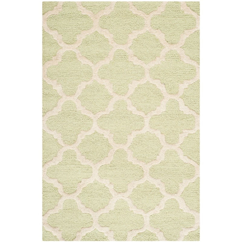 SAFAVIEH Handmade Cambridge Touria Modern Moroccan Wool Rug - 2' x 3' - Light Green/Ivory