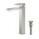 preview thumbnail 5 of 25, Lead Free Solid Brass Single Handle Bathroom Vanity Sink Faucet with Water Hose Brushed Nickel W/ Pop  Up Drain