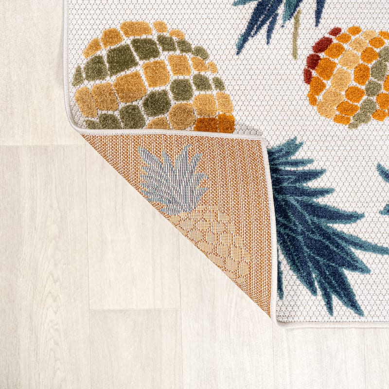JONATHAN Y Limone Bold Pineapple High-Low Indoor/Outdoor Area Rug