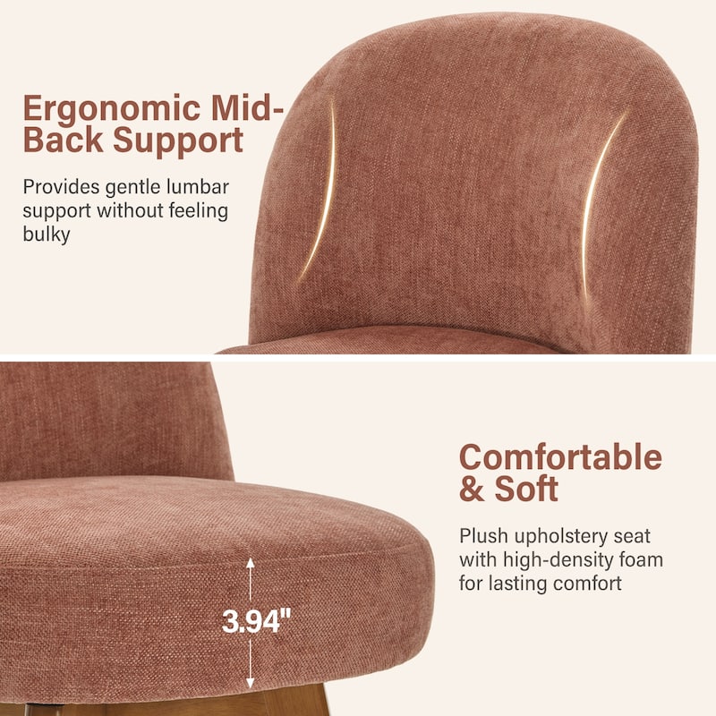 Fabric Upholstered Counter Height Swivel Bar Stools - 37.8"H x 19.7"W x 23.2"D