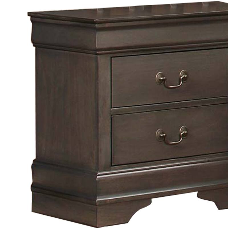 Gray 2 Drawer 15.75 in. W Nightstand with Sturdy Hardware and Ample Storage