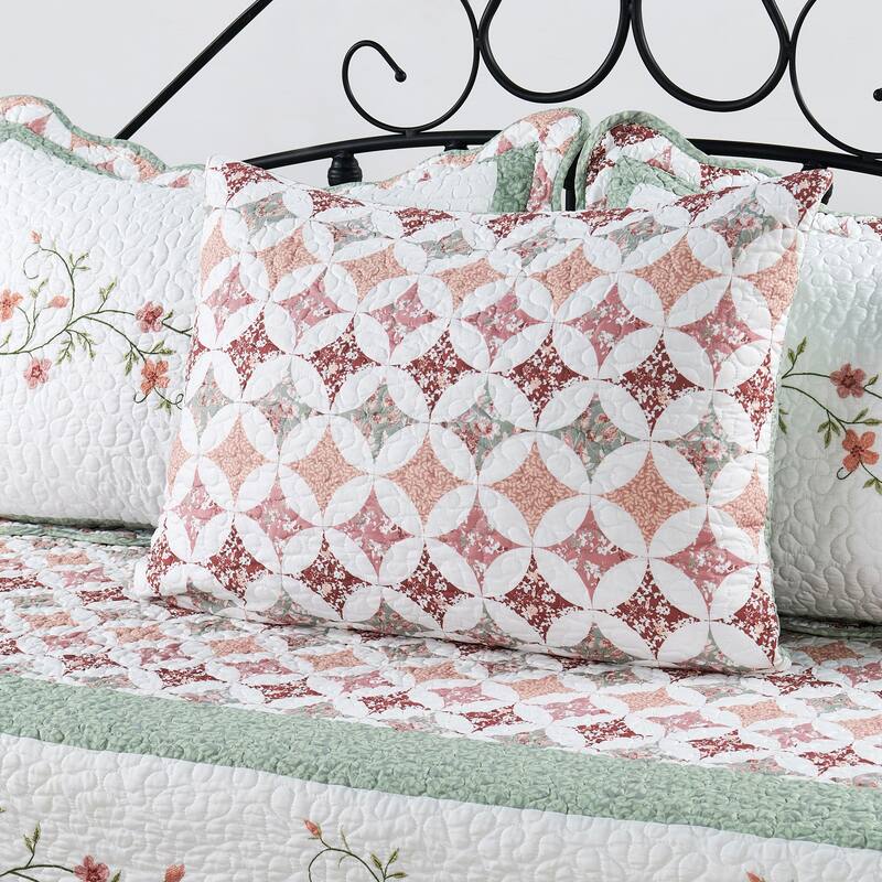 5 Piece Embroidered Daybed Cover Set with Bedskirt